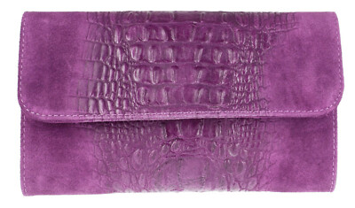 Neu echte italienische Wildleder Krokodil Clutch Tasche Kuriertasche Handtasche