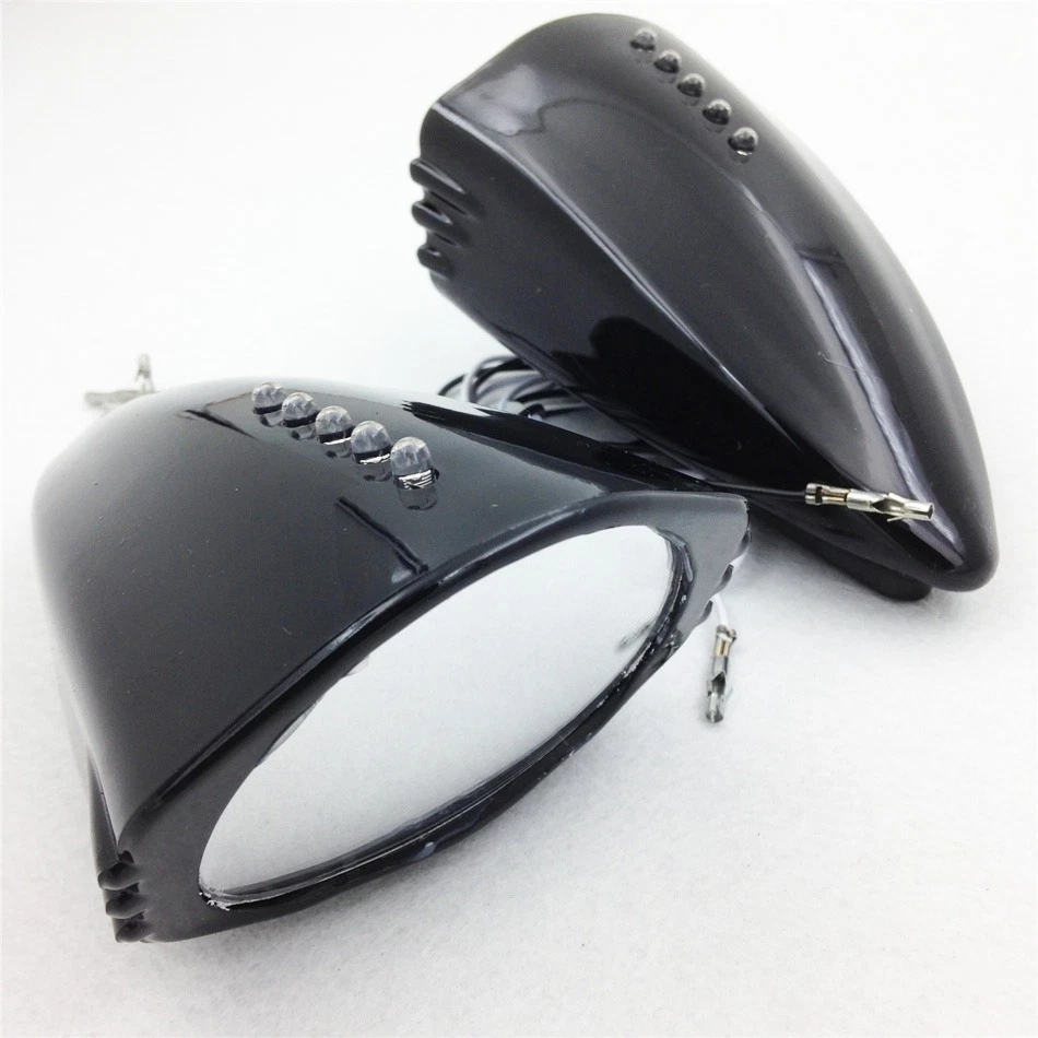 Espejos retrovisores LED Ox Horn ojo de gato para Suzuki Honda Kawasaki Yamaha bicicleta deportiva Foto 4 de 4
