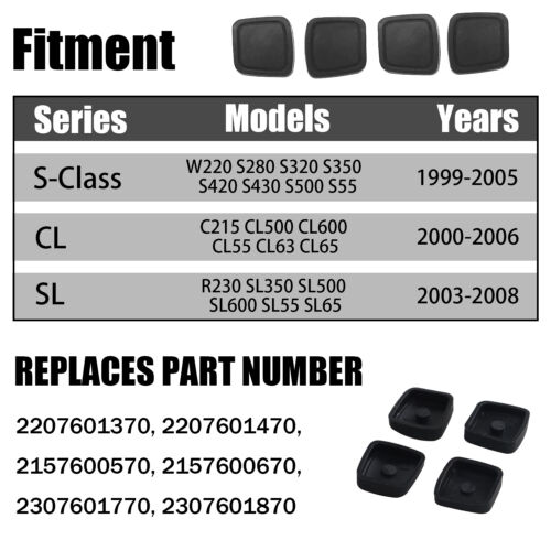 4Pcs Keyless Go Door Handle Button Cover Repair Kit For Benz SL R230 SL350 SL500 - Picture 3 of 13