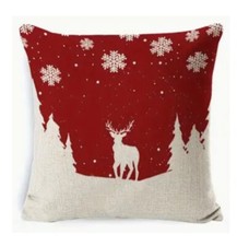 Deer Elk Winter Tree Snowflake Christmas Throw Pillow Cover Winter Holiday Decor