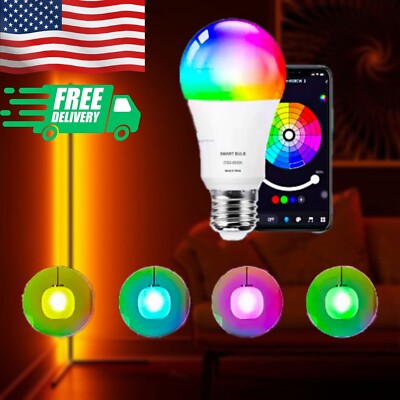 Alexa and Google Voice Control Dimmable Bluetooth 220V E27 RGB Smart LED Bulb
