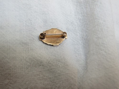Vintage 14K Solid Gold Granat Bros Pin H C S Wreath Star - Picture 4 of 5