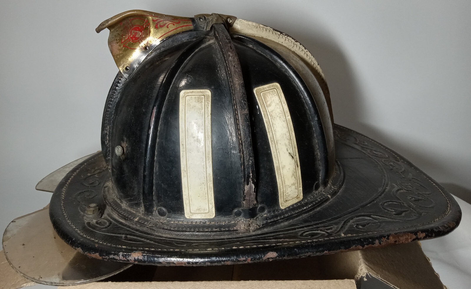 Cairns 5A leather fire helmet w/ flipup eye shields 6 7/8 197172 eBay