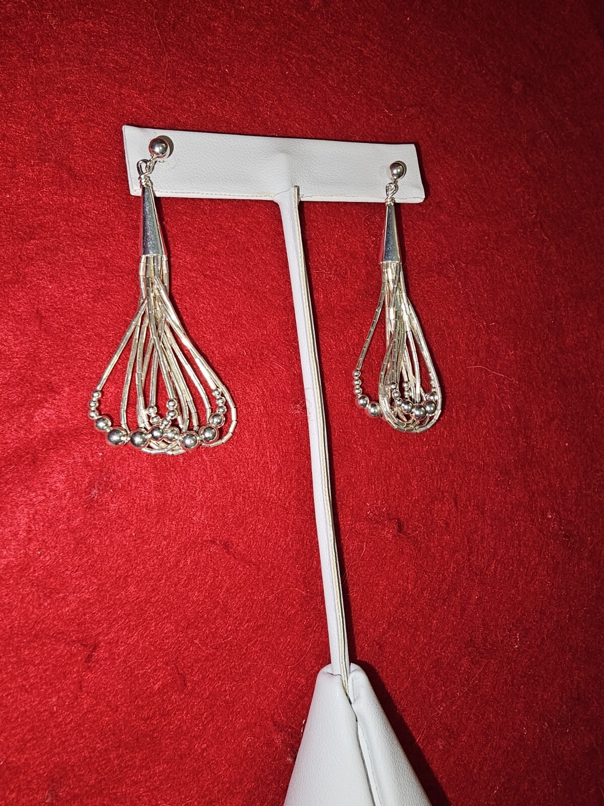 Sterling Silver 2 inch, pierced post dangle earri… - image 6