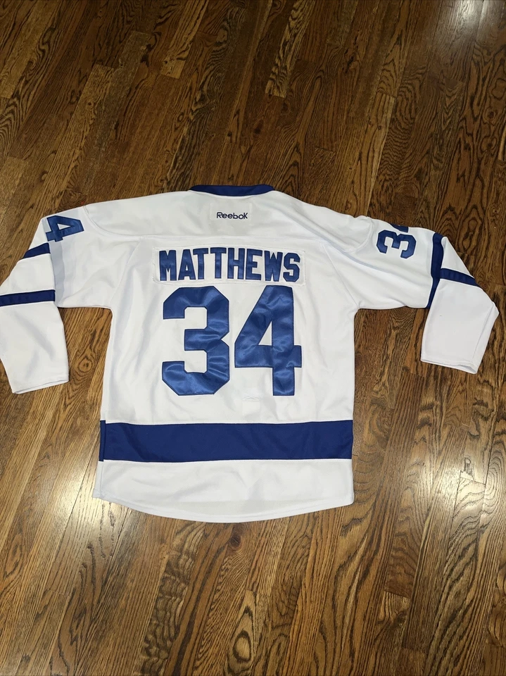Toronto Maple Leafs NHL Auston Matthews White Away Reebok Jersey Size 50 - Image 4 of 4