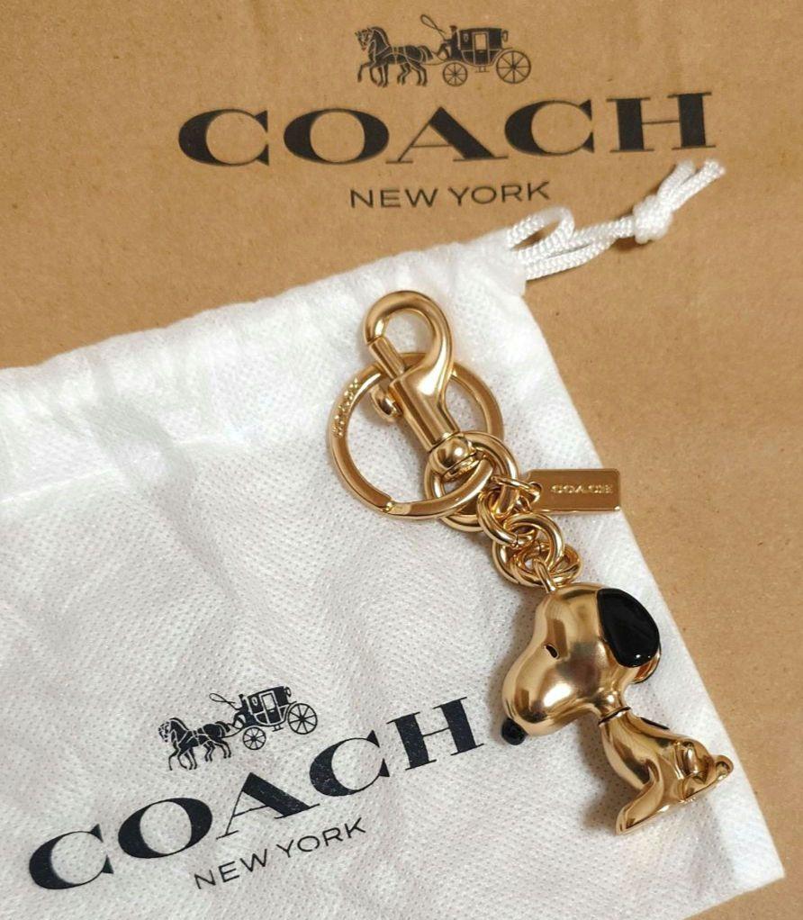 Coach x Peanuts Snoopy Keychain Bag Charm Gold Rare | eBay