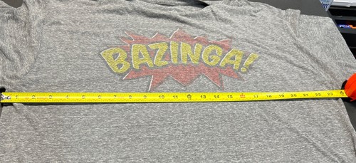 THE BIG BANG THEORY MENS "BAZINGA"TSHIRT SIZE XL Gray - Picture 6 of 6