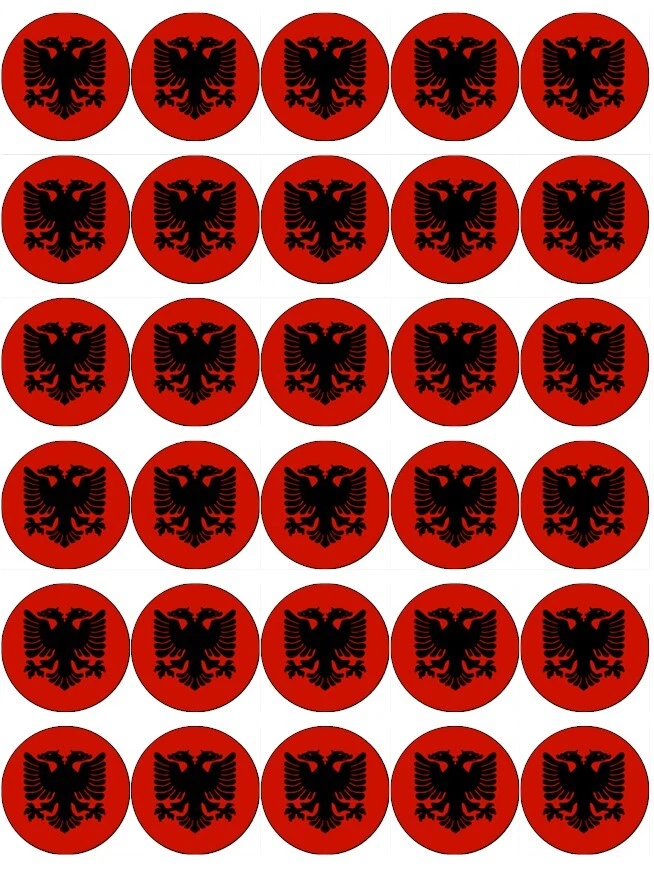 30X Albanien Flagge Cupcake Toppers Essbares Waffelpapier Feen Kuchen Toppers - Bild 1 von 1