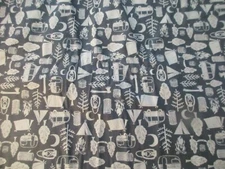 1 Yd New Cotton Fabric Dear Stella Blue-Gray with Camping Designs