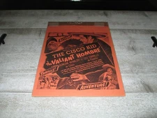 Vintage The Cisco Kid Movie Handbill~1940's~Original ~"The Valiant Hombre"~Rare~