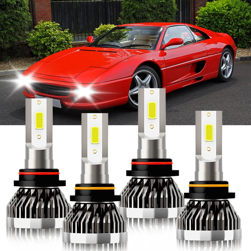 Faro LED de haz alto bajo 9005 9006 bombillas para Ferrari F355 GTS 1994-1998 Foto 2 de 4