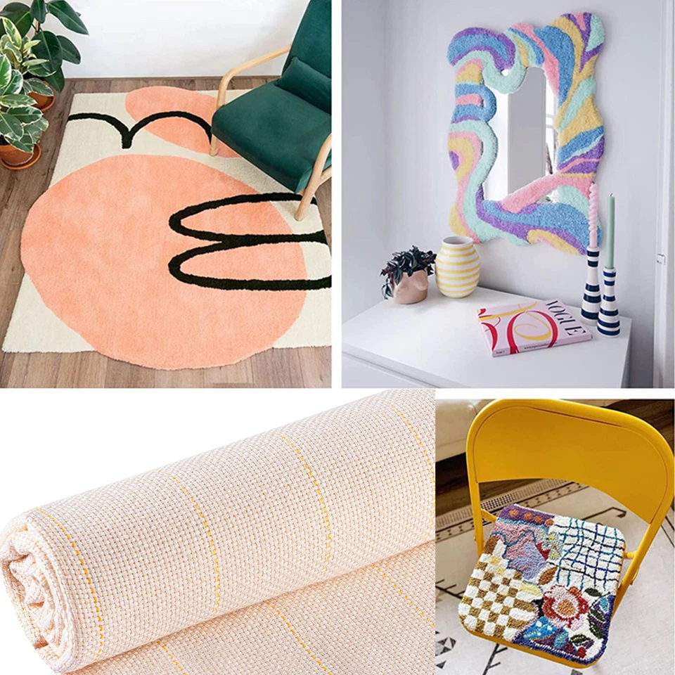 Tela de respaldo de tela acolchada primaria de 6,6 x 13 pies para usar pistolas de acolchado de alfombra 2x4 m Foto 4 de 4