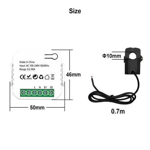 Tuya Smart Zigbee Energiezähler bidirektion 1, 2 Kanal mit Stromwandler - Bild 5 von 22