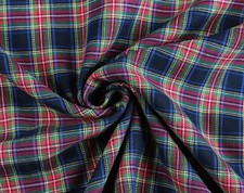 HEMDENSTOFF Stoff Bluse Kleid Holzfäller Karo Schottenkaro NAVY EUR 11,98/m