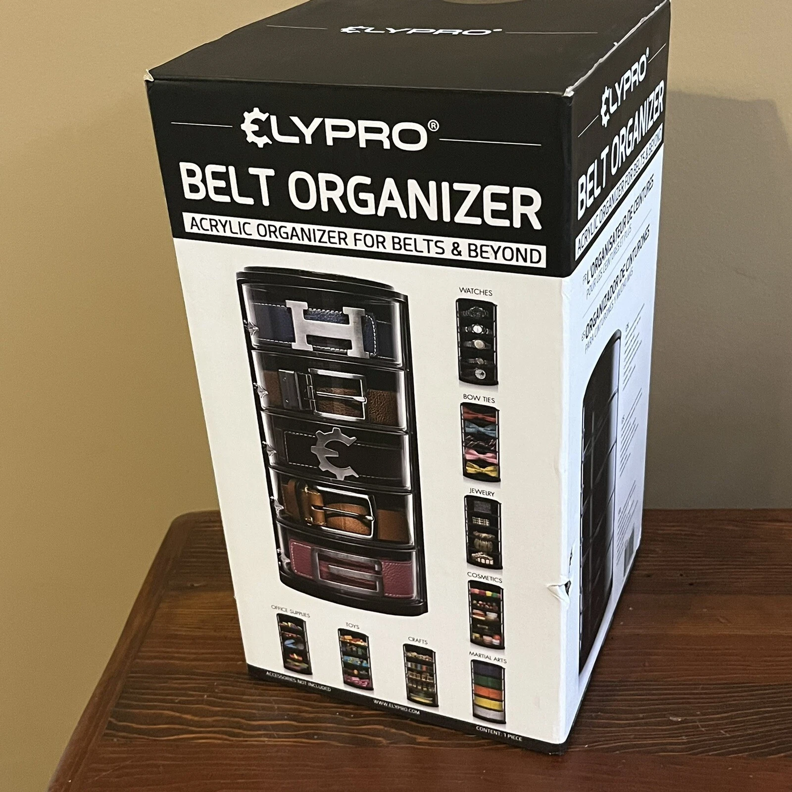 Elypro Acrylic Belt Organizer Jewelry Bow Ties Watch Case & Beyond Imperfect Box