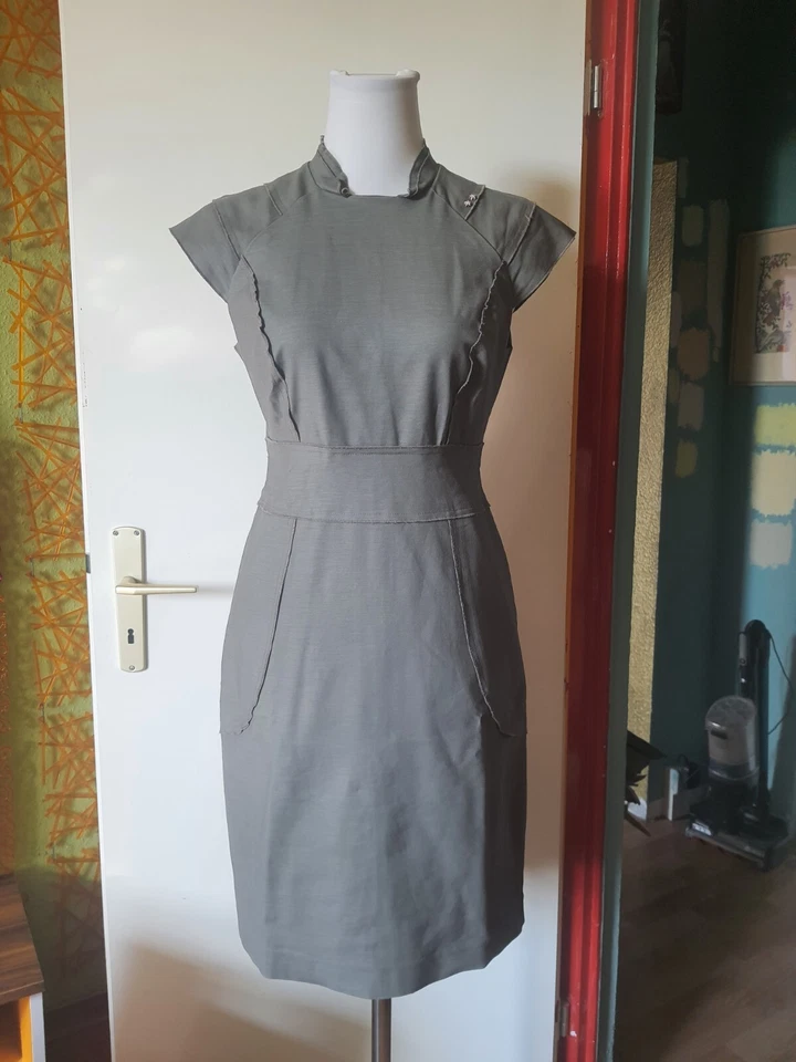 Khaki Etuikleid Militär Baumwolle uniform army Steampunk, Hoss Intropia, Gr 38 - Bild 2 von 4