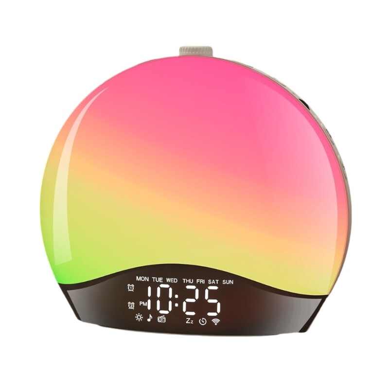 Rechargeable Digital Clock with Light and Dimmable Alarm for Gentle Wake-Up-image