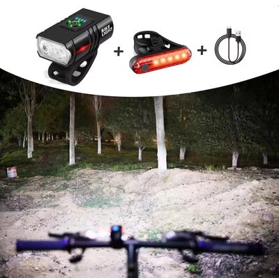 EBILUN Fahrradlicht-Set extra helle LED 1000LUX kompatibel Lampe Scheinwerfer Rücklicht