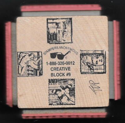 TRAVEL POSTAGE Mail ART Envelope STAMPERS ANONYMOUS #9 Wood CUBE RUBBER STAMPS