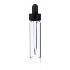 12 Pcs CLEAR 8ml 17mm x 60mm 2 Dram Vials with Standard Dropper Cap
