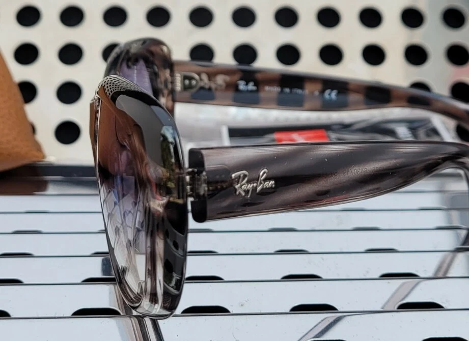 New Ray Ban JACKIE OHH RB4325 6430 Sunglasses Striped Havana w/ Blue Gradient - Image 4 of 4