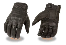 Milwaukee Leather MG7500 Men's Perforated Leather Glove Knuckle Padding Gel Palm