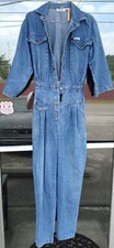 Vintage 70s DREAMS Denim Jumpsuit 7/8 Boogie Disco Blue Jean Retro Old School
