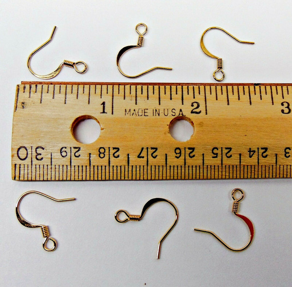 Alternate view of Flat Fish Hook Gold Plated French Hooks Ear Wires Earrings