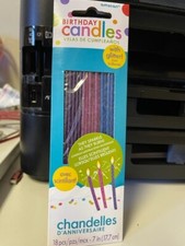 Amscan 18ct. Glitter Candles 7" Multicolor Cake Decoration Party Supply