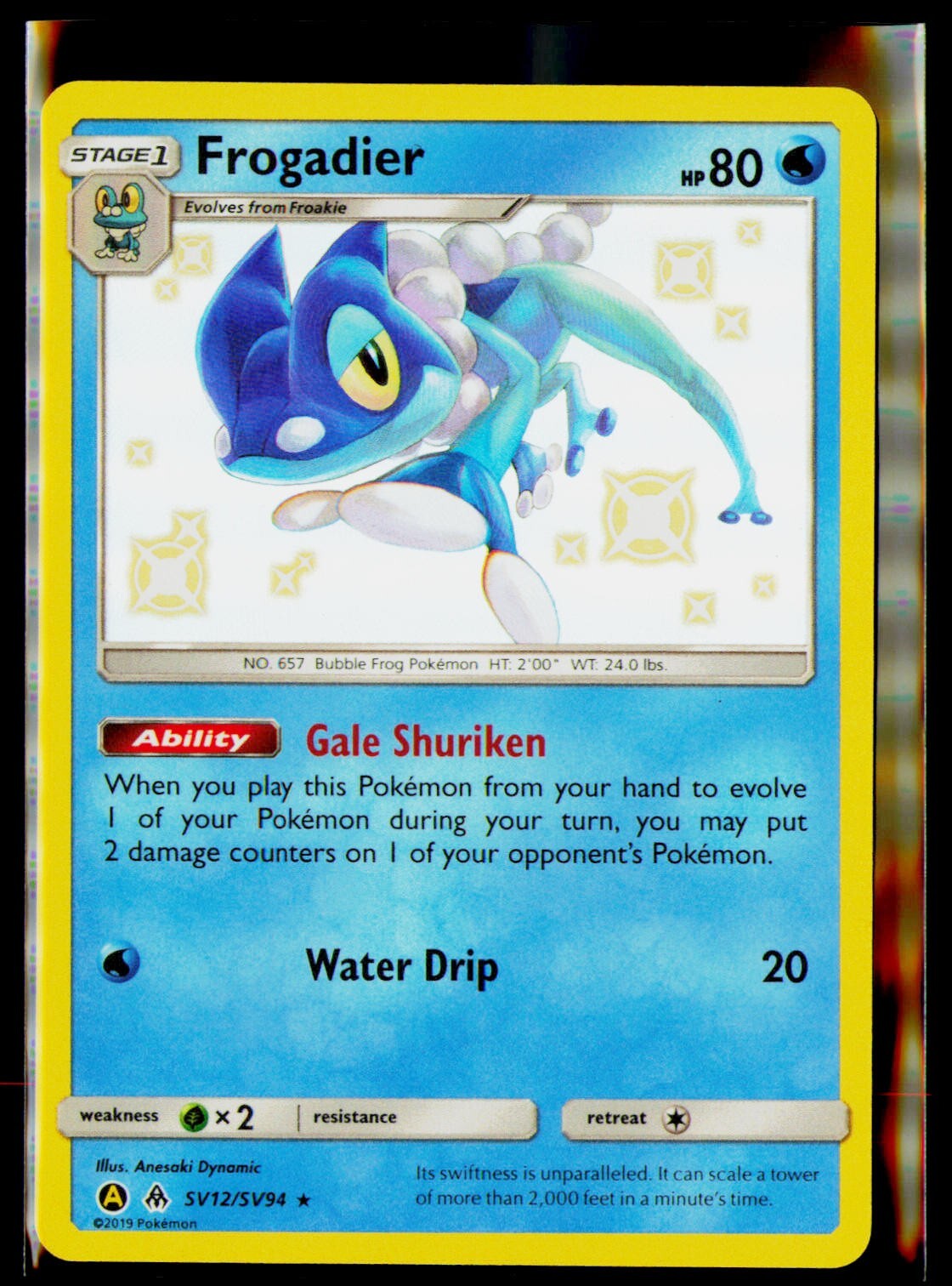 Frogadier SV12/SV94 Pokemon TCG Hidden Fates Shiny Vault Holo Rare NM Card!