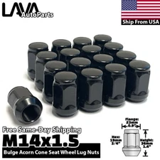 20x Black 14x1.5 Lug Nut Fit Honda Pilot Ridgeline Odyssey Acura MDX RL TL ZDX