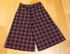 Vintage Sutter Place Plaid Gaucho Wide Leg Pants Black/Orange Size 12