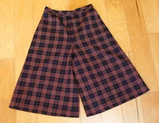 Vintage Sutter Place Plaid Gaucho Wide Leg Pants Black/Orange Size 12