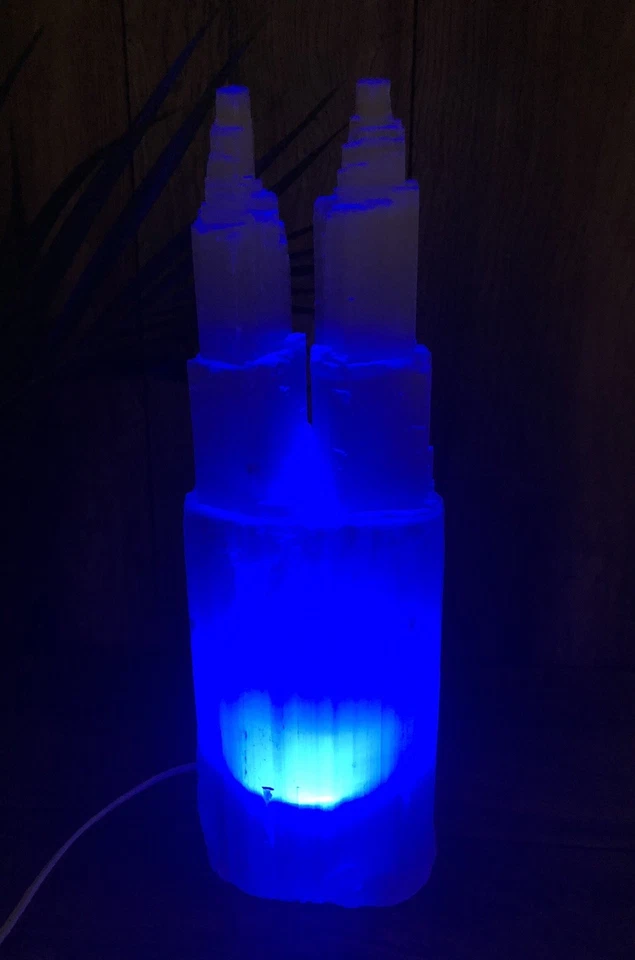 15"-18" Extra Large Selenite Lamp And Cord LED Multi Color Selenite Lamp Tower - Image 4 of 4