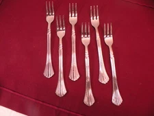 Set Of 6 Cambridge Tracy Cocktail Seafood Forks Stainless Flatware 5 5/8"