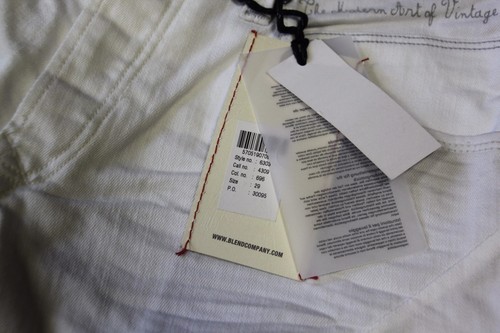 Men's BLEND Low Crotch Regular Fit Regular Leg White Jeans Trousers sz W29 L32 - Picture 4 of 12