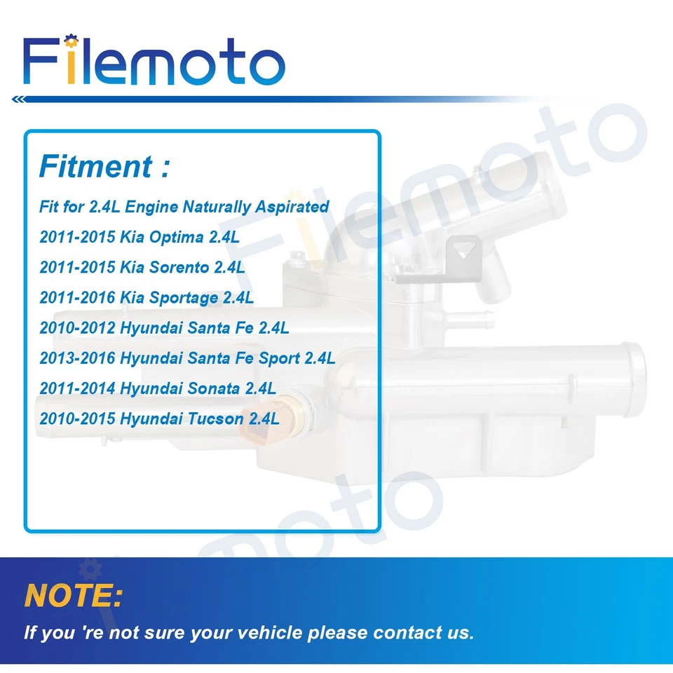 Conjunto de carcasa de termostato de refrigerante para 11-15 Kia Optima Sportage Hyundai Sonata 2.4 Foto 3 de 4