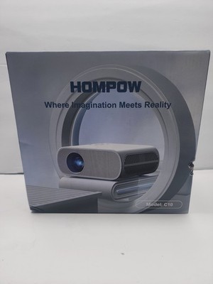 HOMPOW C10 LCD Projector 1080p 9500 Lumens 10000:1 HDMI USB Speakers Gray