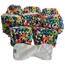 Rumparooz Cloth Diapers: One Size, Dragons Fly - Qty 8 Covers + 9 Inserts