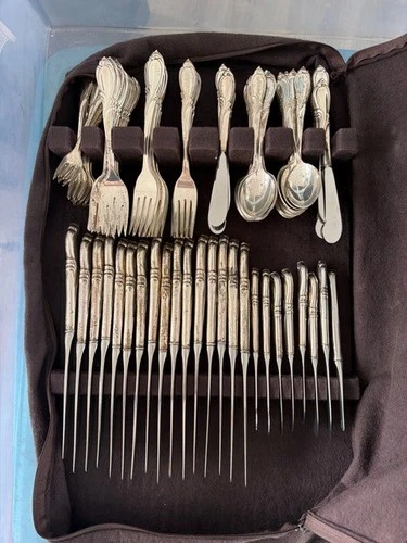 International Sterling Silver Flatware Set Rhapsody Pattern 16 Place Settings