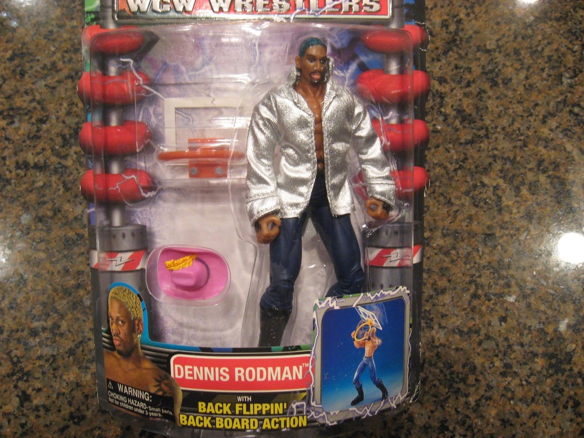 Vintage 2000 WCW Dennis Rodman Power Slam Wrestlers Green Hair