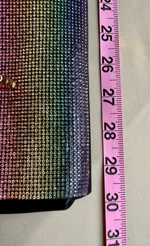 SPARKLY Rainbow Gay PRIDE BEJEWELED iPhone Purse Gold Chain Android Apple Weho - Photo 11 sur 12
