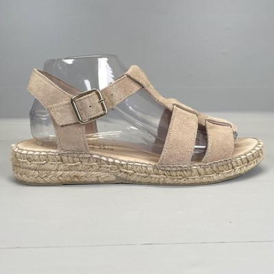 Gaimo Espadrille Sandals Womens Size 9 EU 40 Beige Suede Platform Buckle Shoes