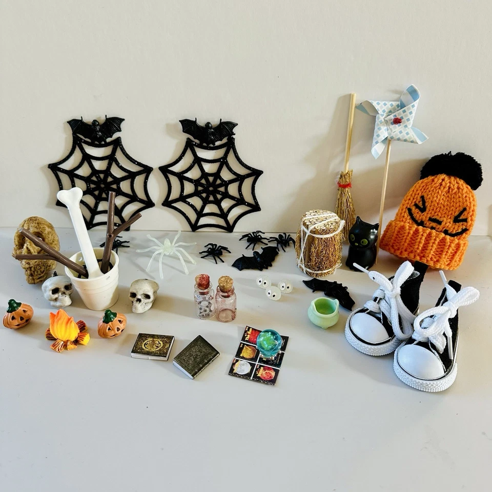Juego de accesorios de Halloween para casa de muñecas 1:12 todo incluido Foto 2 de 4