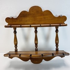 Vintage Wooden Wall Mount Souvenir Spoon Disp...