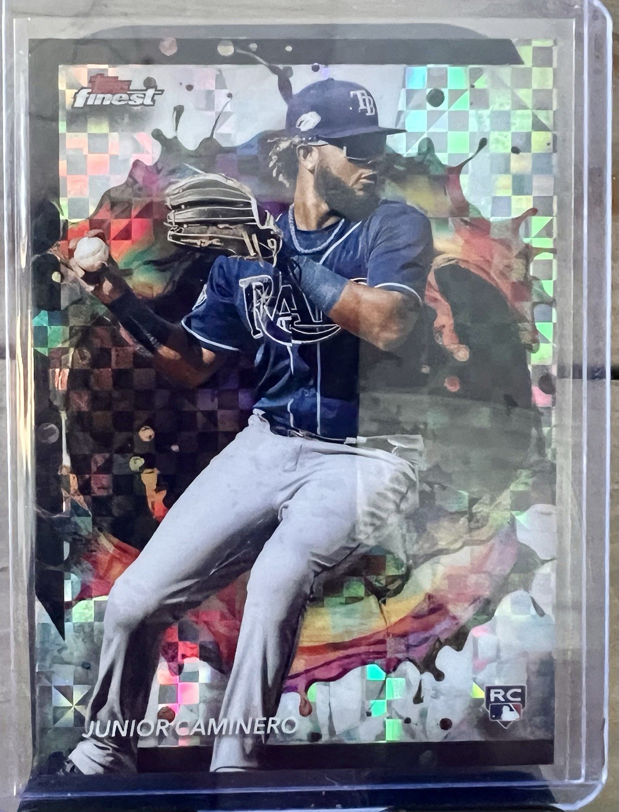 2024 Topps Finest - Rare Junior Caminero #203 Checkerboard Refractor (RC)