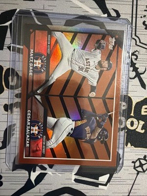 2023 Topps Update Series Matt Gage, Cesar Salazar #US318 Orange & Black Foil RC