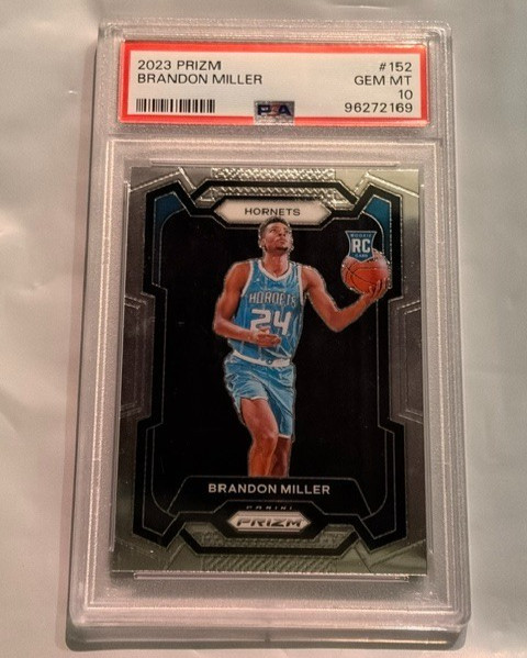 2023-24 Panini Prizm #152 Brandon Miller RC ROOKIE PSA 10 GEM MINT