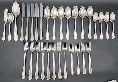 アールデコ1930年代WM ROGERSカトラリー アメリカ 8本シルバーPL VINTAGE 1930's WM ROGERS & SON AA IS PARIS Silver Plated 33-Pieces