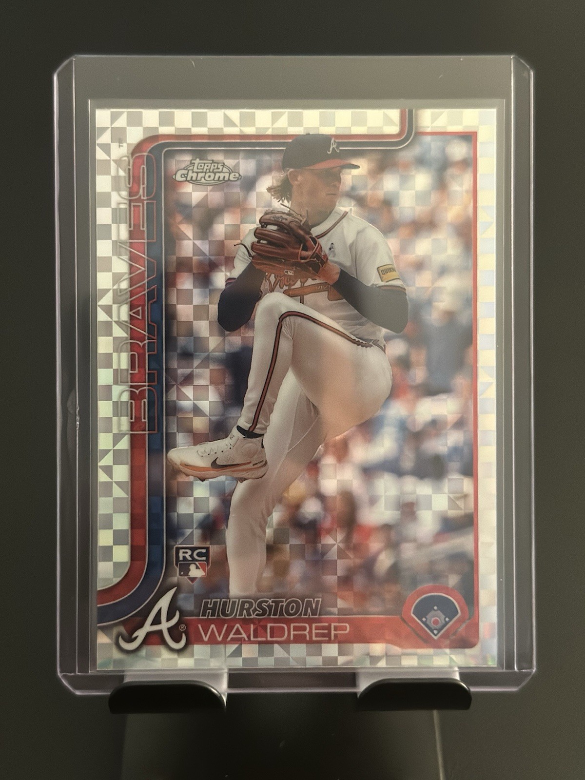 2025 Topps Chrome Xfractor Hurston Waldrep #90 (RC) Atlanta Braves Baseball Card